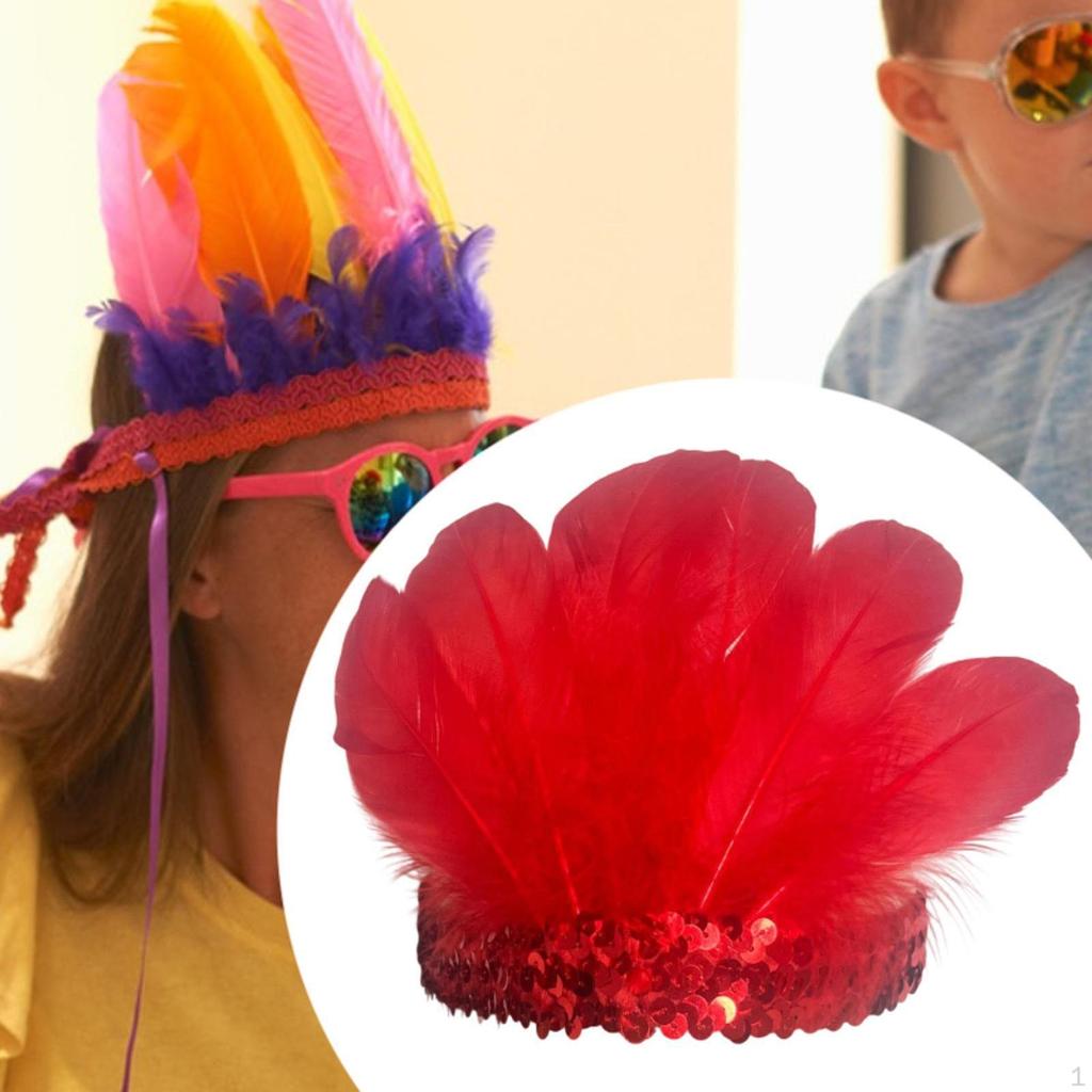 Feather Headband Decoration Headwear for Costume Party Halloween Dance