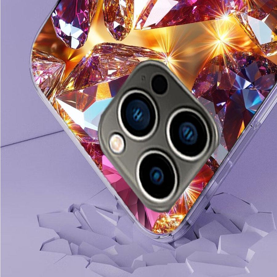 Shining and Dazzling Diamond Gemstones Phone Case For Iphone 17 Air 15 Pro 14 Plus 16 Pro Max 17E 16E 12 13 Mini 11 Cover Cute