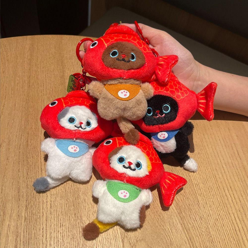 Stuffing Plush Cat Pendant Soft Animal Keychain Cat Plush Doll Keychain  Girl Birthday Gift