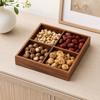 Wood-Grain Snack Tray with Raised Sides Long-Lasting for Shared Treats