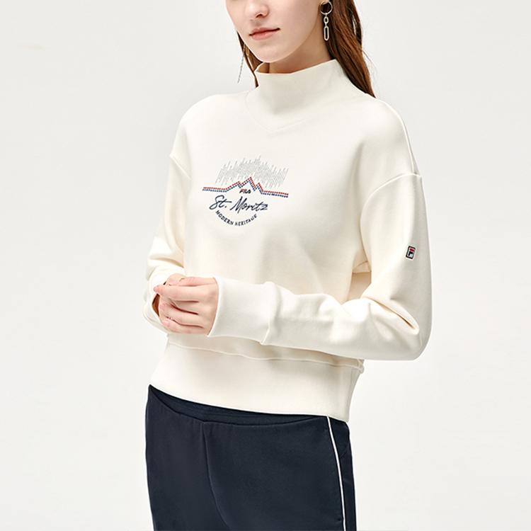 New FILA Sweatshirts Women's Steam White F11W141209F-IV