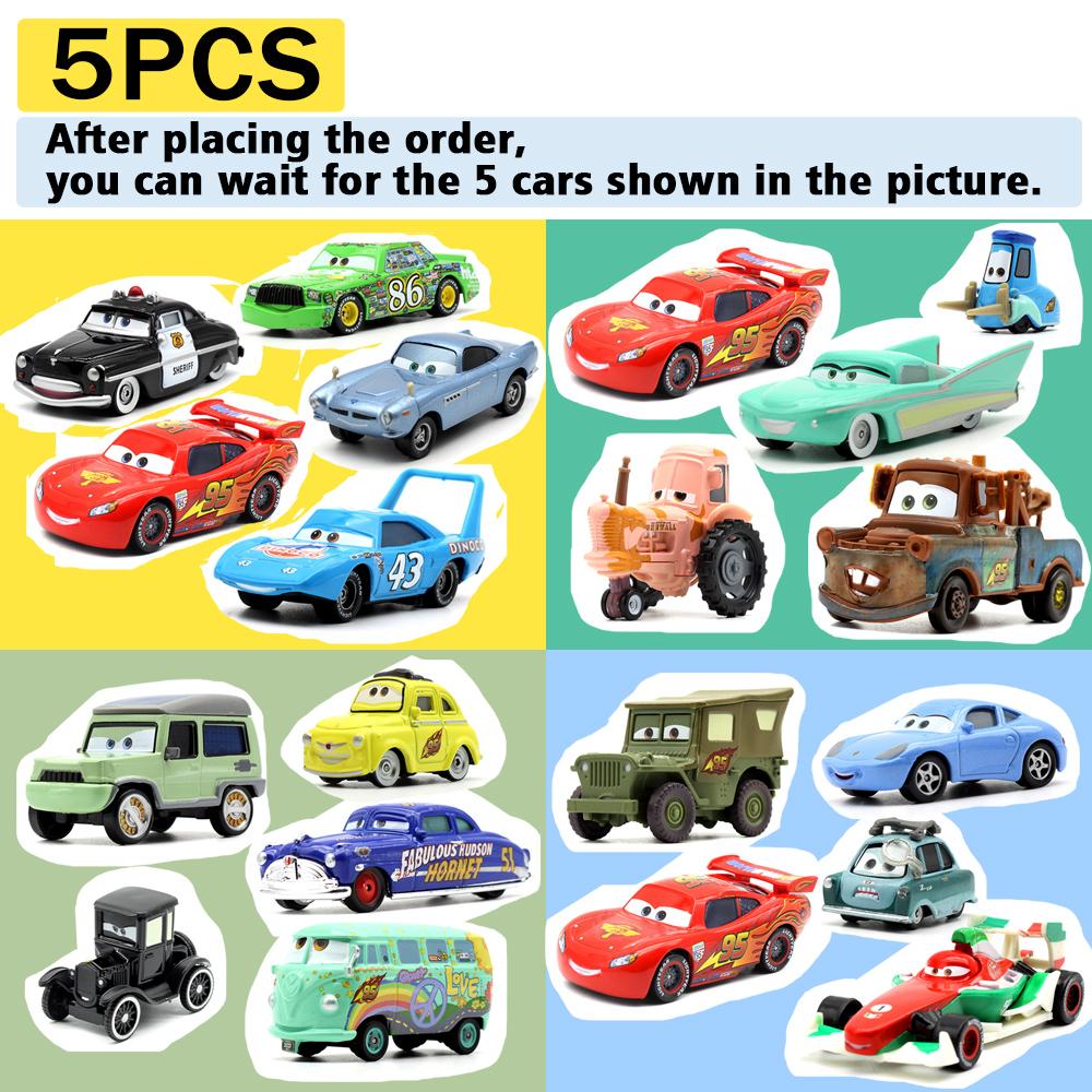 Cars  Pixar Cars Lightning McQueen Mater Jackson Storm The King Mater 1:55 Metal Alloy Car Toy Model Toys Children Gifts