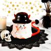 Halloween Coffee Mug Ghost Wearing Hat Shape Ceramic Cup Dishwasher Safe Festive Mug Seasonal Decoration Gift