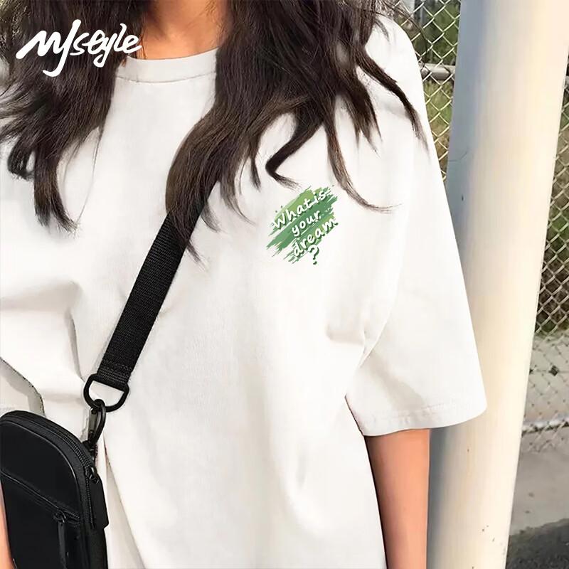 Женская футболка MJ STYLE из чистого хлопка с коротким рукавом M