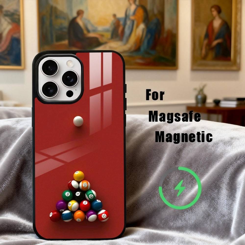B-Billiards B-Ball S-Sports  Phone Case For iPhone17,16,15,14,13,12,11 Plus,Pro Max Magnetic For Magsafe Wireless Charging