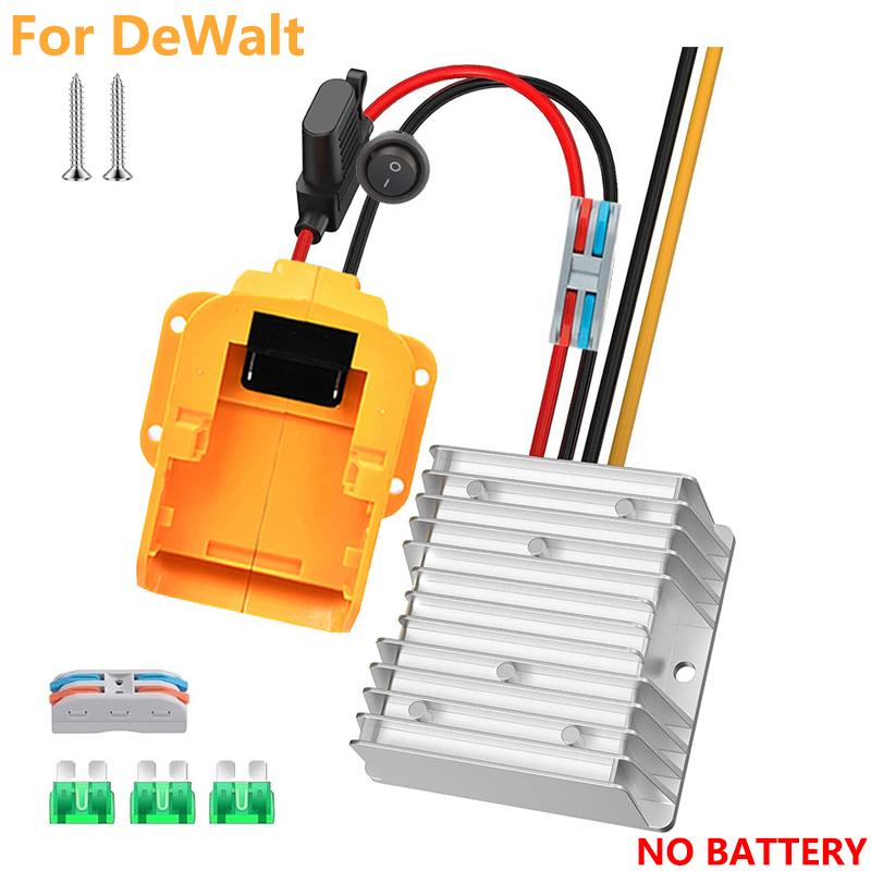 

240W 20A DIY Buck Converter Regulator For Dewalt 20V Li-Ion Battery Buck Converter DC 18V To DC 12V Adapter With Switch 30A Fuse