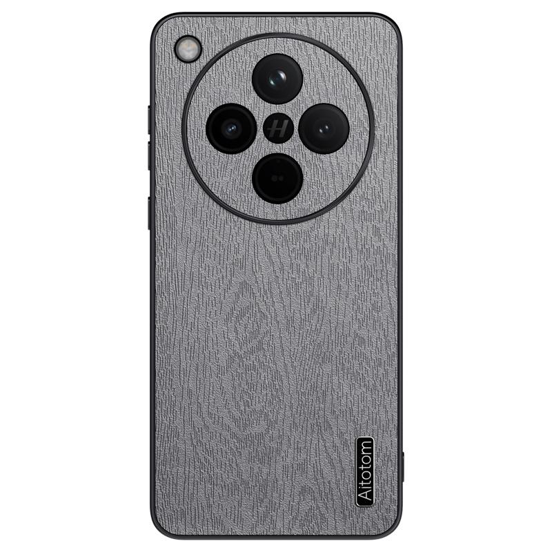 

For Oppo Find X8 5G Case Wood Texture PU Leather Coated PC+TPU Phone Cover D