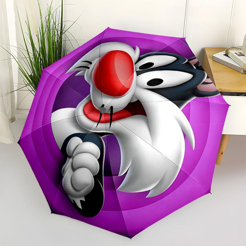 

1pc Sylvester Cat Umbrella - Automatic Open Compact Travel Umbrella with 88-Rib Durable Frame yy251021131