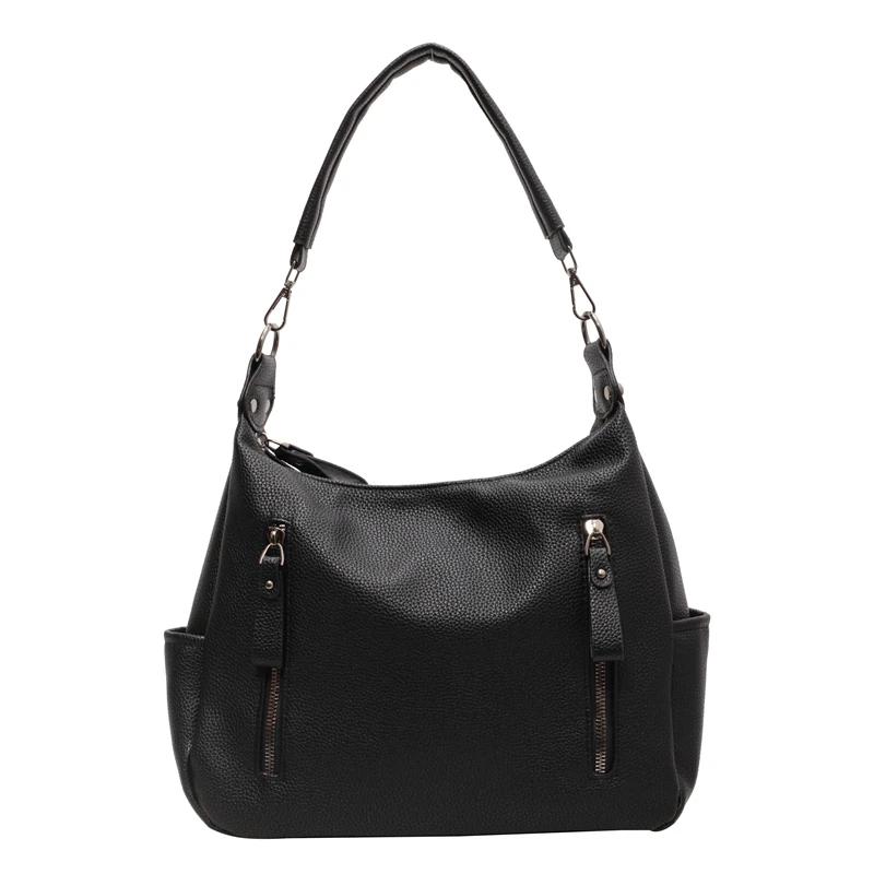 Однотонная кожаная женская сумка через плечо, повседневная сумка через плечо, высококачественная сумка-мессенджер