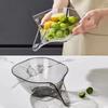Drainage Basket Funnel Bowl Fruit Cleaning Bowl with Strainer Container for Fruits Vegetables Washing
