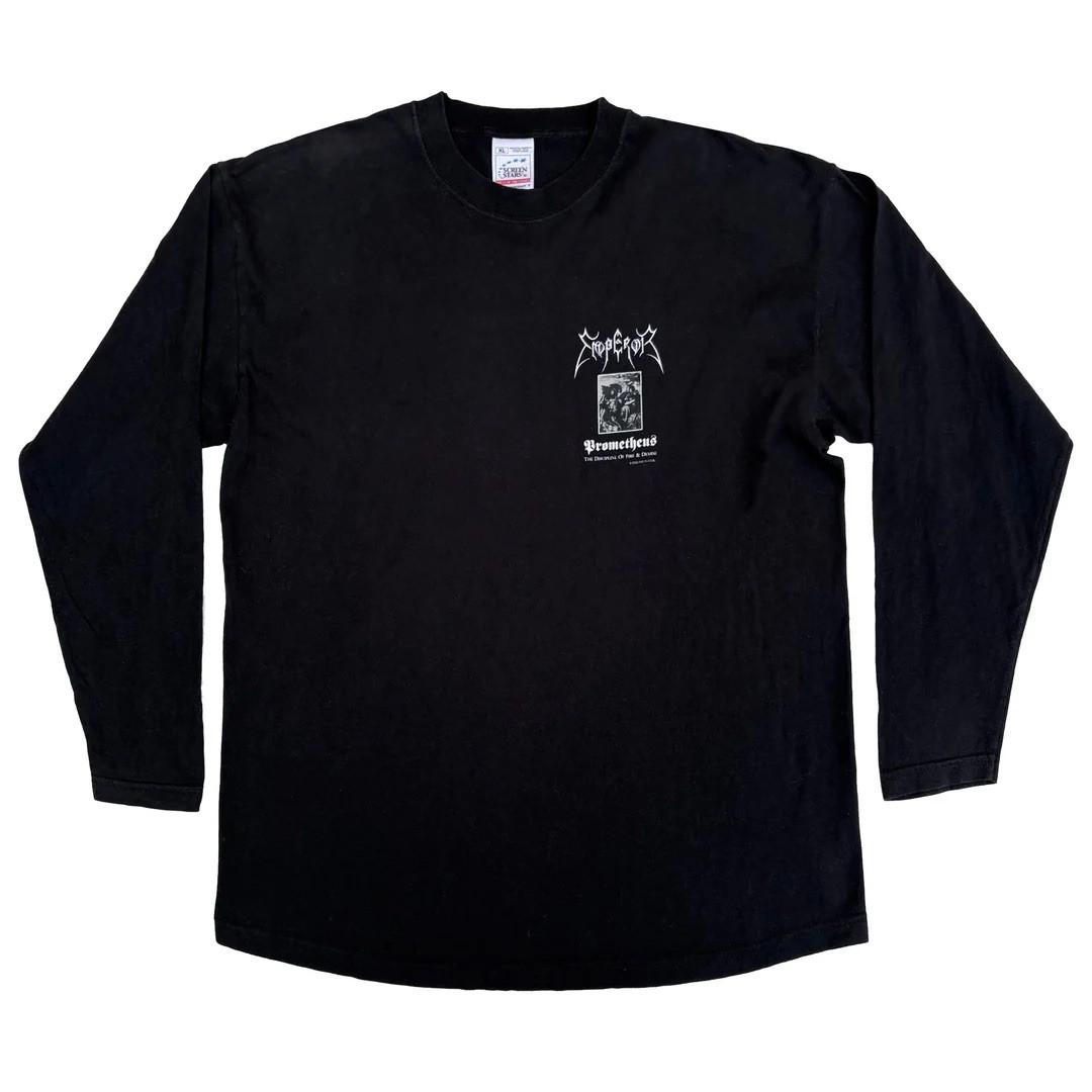 Emperor 2002 Vintage Prometheus Band Metal Tour Concert L/S Graphic Unisex T-Shirt XXXL