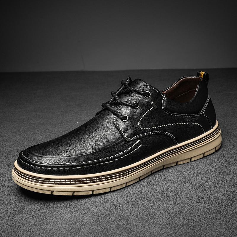 FashionBrand New Mens Genuine Leather Shoes Trend Comfortable Loafer Men Shoes Design British Casual Boat Shoes Men Sneakers Moccasins
