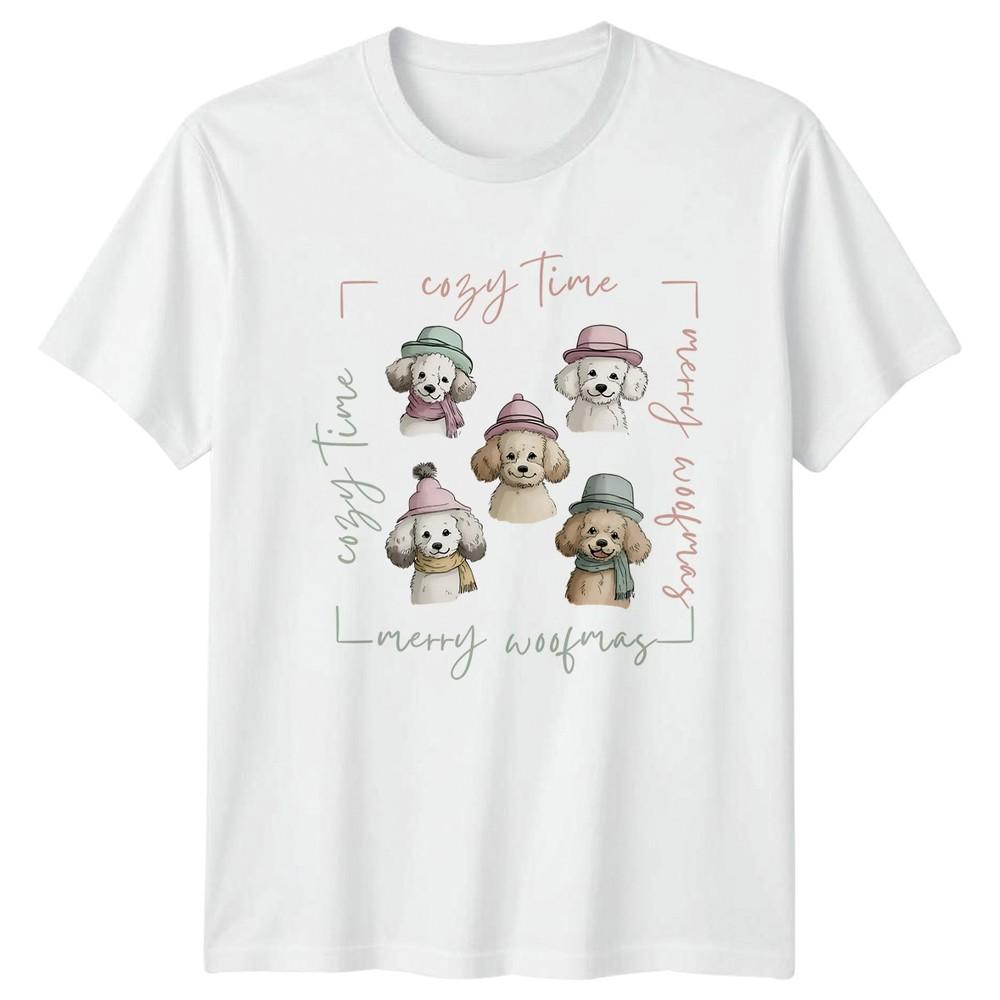 Cozy Time Merry Woofmas Poodle Dogs Christmas Animals Unisex Unisex Graphic Tee S
