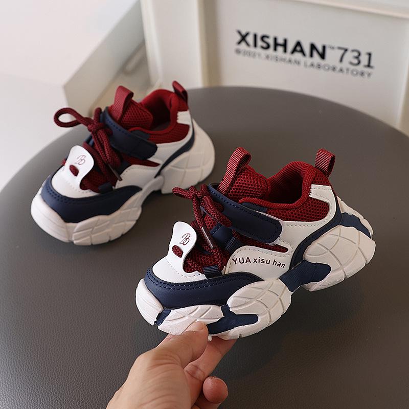 

Детские кроссовки на шнуровке с противоскользящим покрытием для мальчиков и девочек 2025 года — тренд весны/осени Set of 5 pairs 21-25