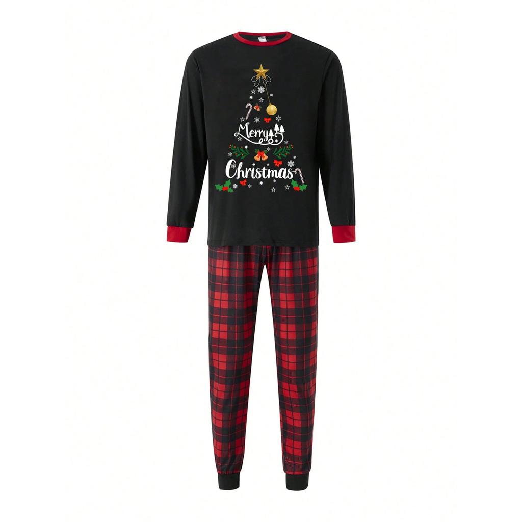 Christmas Print Cute Family Set Pajamas, Home Clothes, Family Set Long Sleeve Top Pants Set