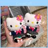Cute Plush Doll Keychain For Girls Adorable Black Leather Bag Charm