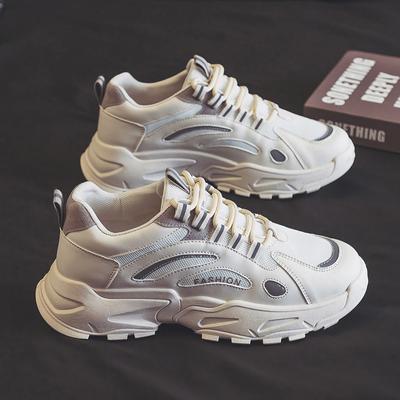 Men's Shoes New Summer Breathable Mesh Casual Sports Mesh Shoes Men's Running Height-increasing White Tide Shoes