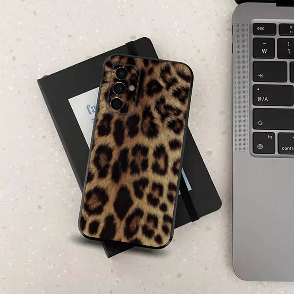 Fashion Art Leopard Print  Phone For Samsung Galaxy A53,31,52,72,41,22,73,32,71,Note,J7,8,9,5G Soft Black Silicone Case