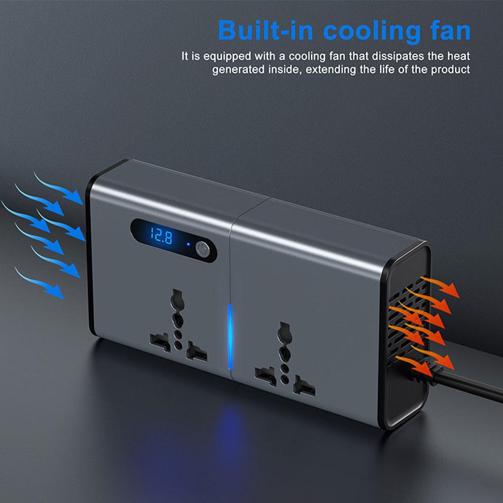 Car Inverter DC 12V To AC 220V Converter Auto Power Adapter Type C USB Fast Charging Station Transformer Car Accessory