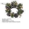 Weihnachtskerzenring, künstliche Tannennadeln, Tannenzapfen, Beeren, Girlande, rustikaler festlicher Kerzenkranz für die Tischdekoration zu Hause