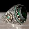 30 Styles Vintage fait à la main turc chevalière pour hommes femmes antique argent couleur noir Onyx pierre Punk anneaux bijoux religieux