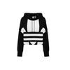 Cropped Big Trifoil Pullover Hoodie Black/White Women Streetwear FS1314