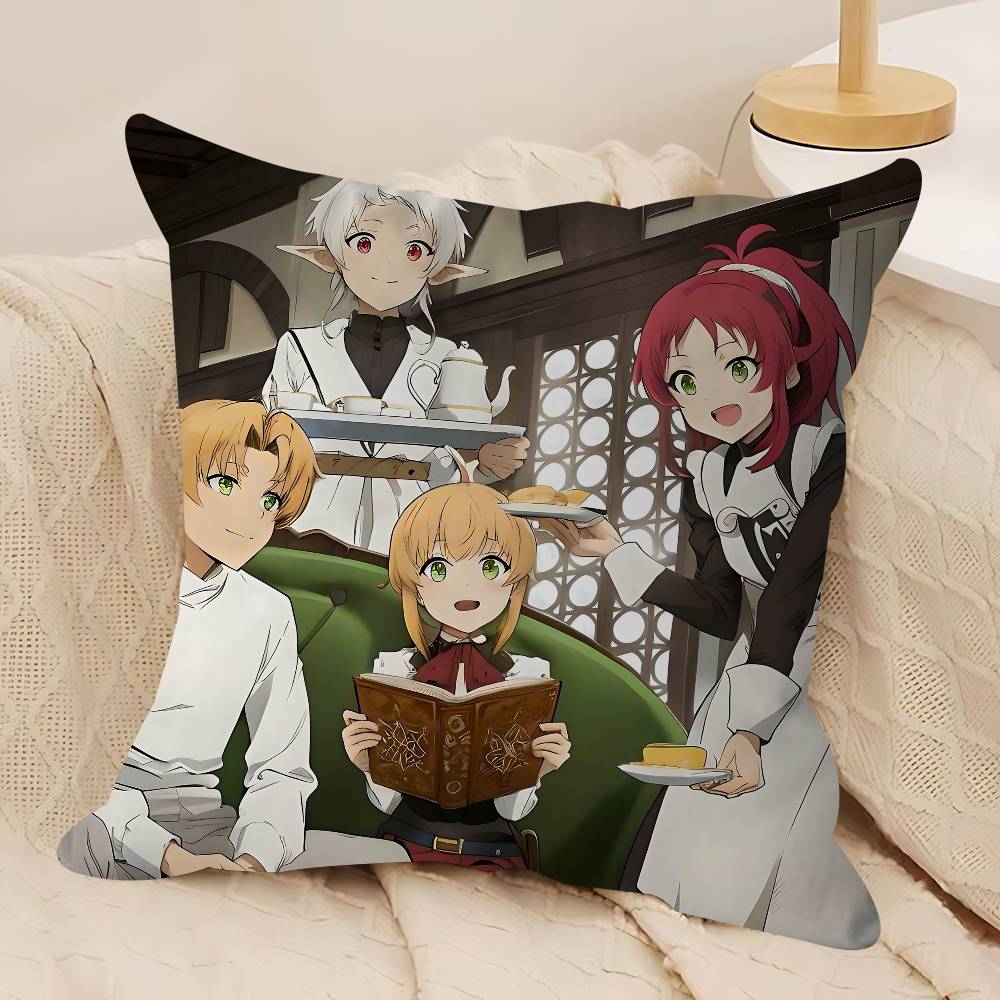 

Mushoku Tensei Jobless Reincarnation Personalized Picture Text Home Decorative Pillows Household Gifts 45x45cm 12x12Inch