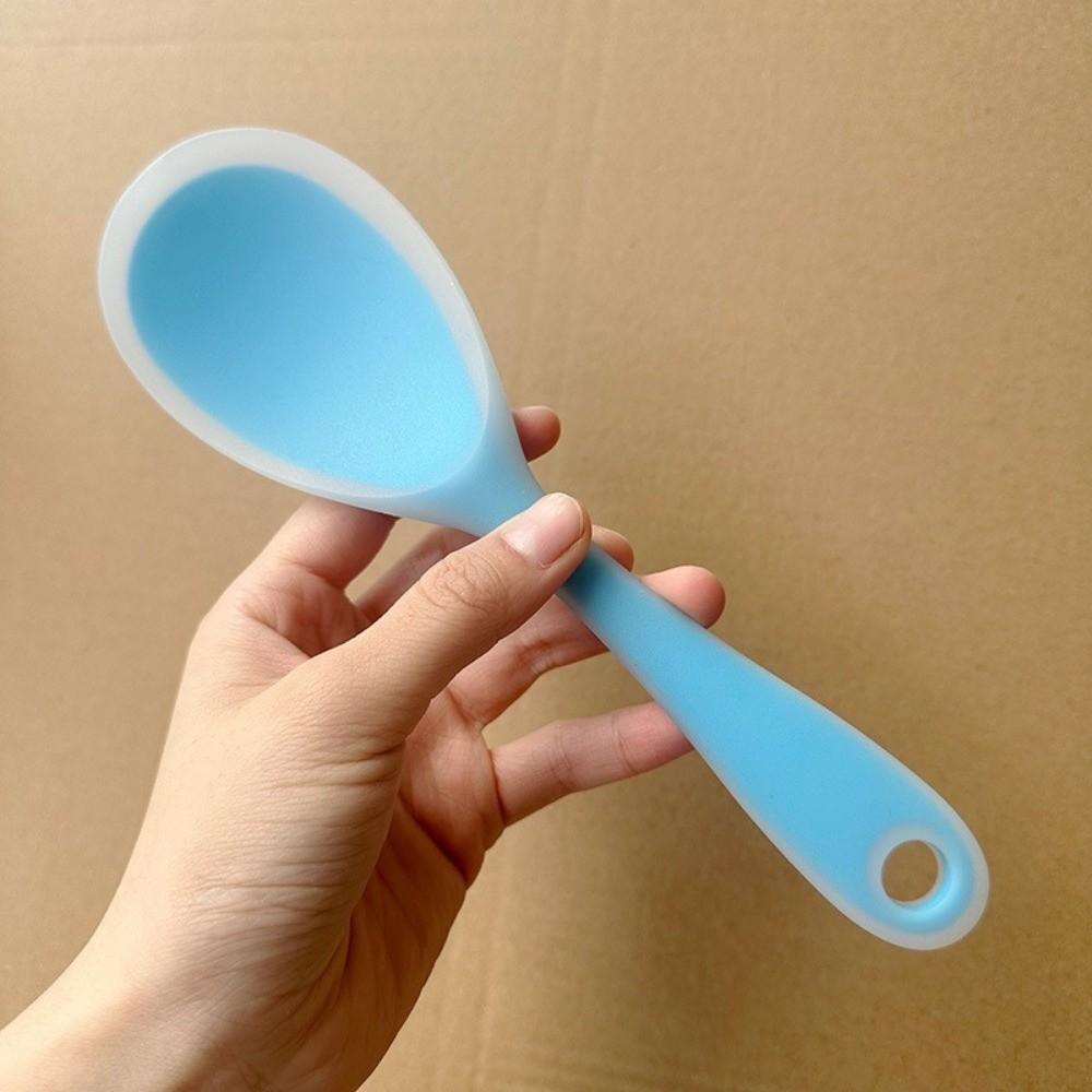 Non-Damaging Non-Stick Silicone Rice Spoons Heat Resistant Food Grade Kitchen Utensils Pot-Safe Mixing Spoon Stirring Salads