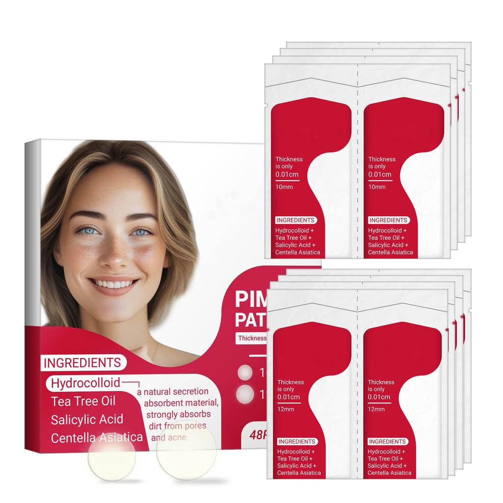 Transparent Rectangular Acne Patch With Thorns 48 Pieces Acne Patch Concealer Hydrocolloid Acne Patch