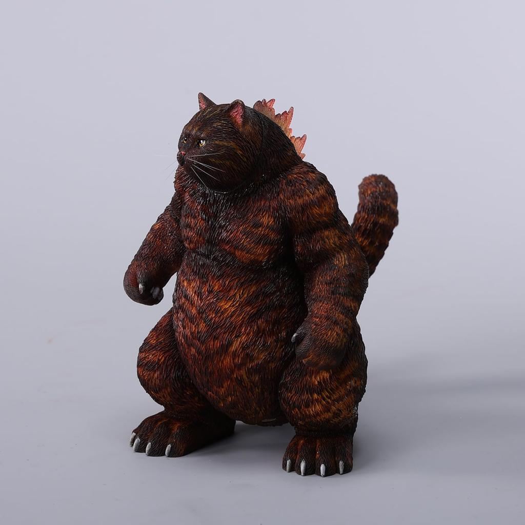 JXK Gojinyan Figurka Kota Statua Kot Kot Miłośnik Kotów Model Żywiczny Dodatek na Biurko Dekoracja Prezent Urodzinowy Malowany Produkt Gotowy (Wydanie drugie)
