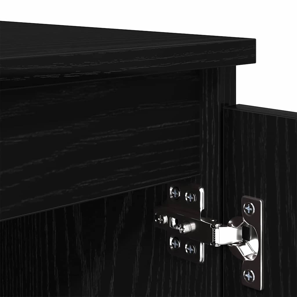 TV Stand Black Oak Effect 104 x 35 x 50 cm Engineered Wood