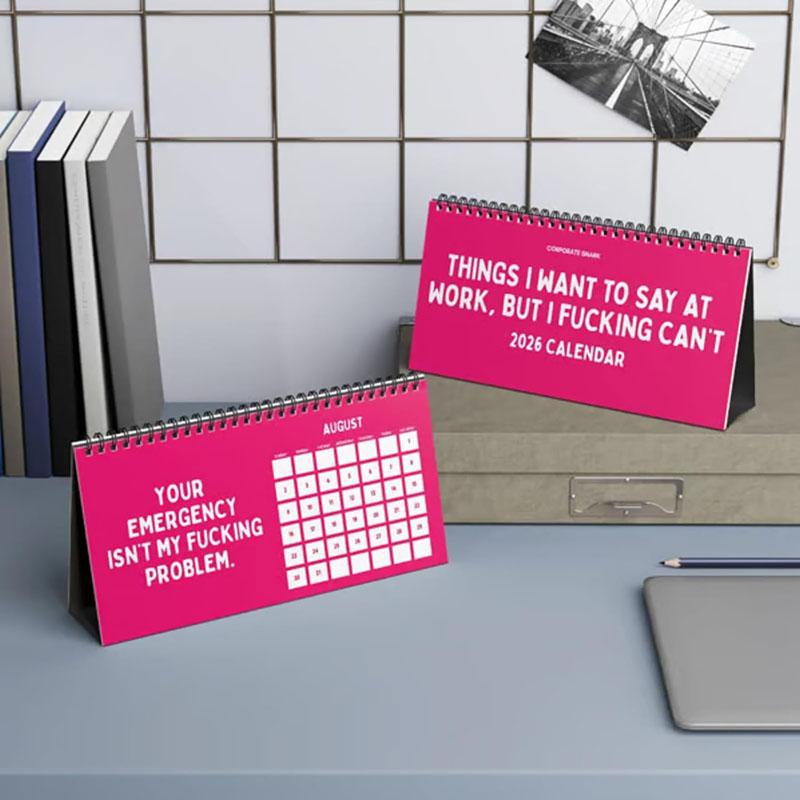 2026 Things I Want To Say At Work Desk Calendar, Funny Office Desktop Flip Calendar With Sarcastic Humorous Quotes