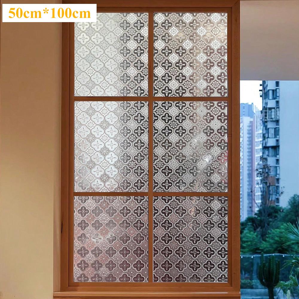 Retro Window Film Glass Sticker Decorative Pattern Frosted Removable Glass Window Film Cling Electrostatic Adsorption Sticker