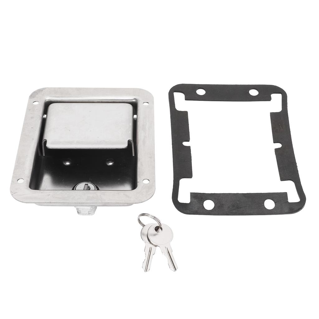 High Quality Stainless Steel Toolbox Lock RV Handle Latch Paddle Lock with 2 Keys for Trailer Truck Rustproof High Hardness Sturdy and Reliable