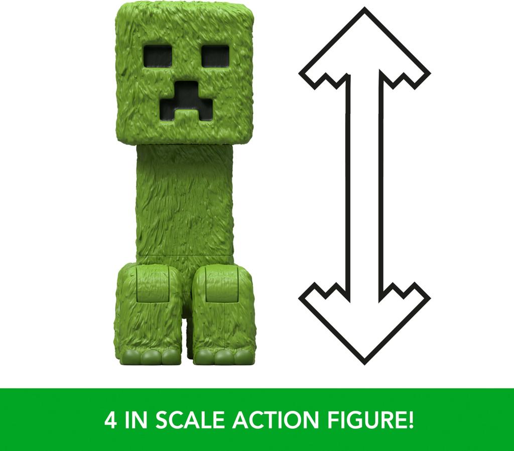 Mattel Minecraft Action Figure Accessory Set Creeper Posable Character Collectible Inspired by the Minecraft Movie & 4-inch