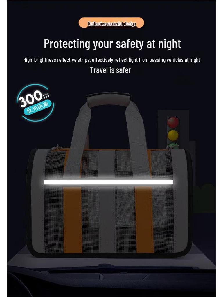 Foldable Pet Travel Bag: Breathable & Portable Carrier for Cats & Dogs, All-Season Use