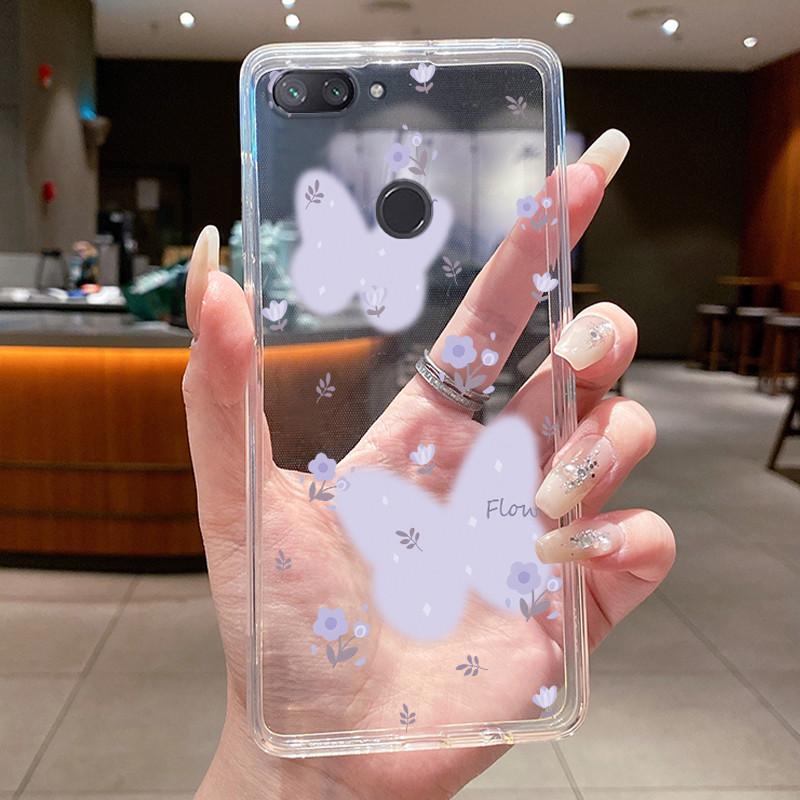 Phone Case For Xiaomi Mi 8 Lite Butterfly Bow Protective Casing Transparent Funda Shockproof Capa Shell Soft Silicone TPU Cover