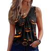 Women's Halloween Print V-Neck Sleeveless Tank Top