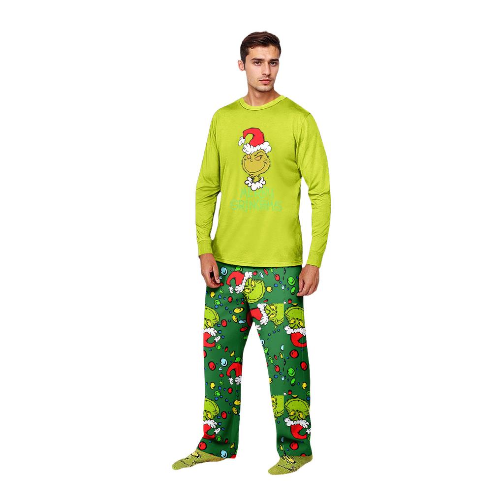 Parent-child Christmas Print Home Suit Long-sleeved Top And Pants