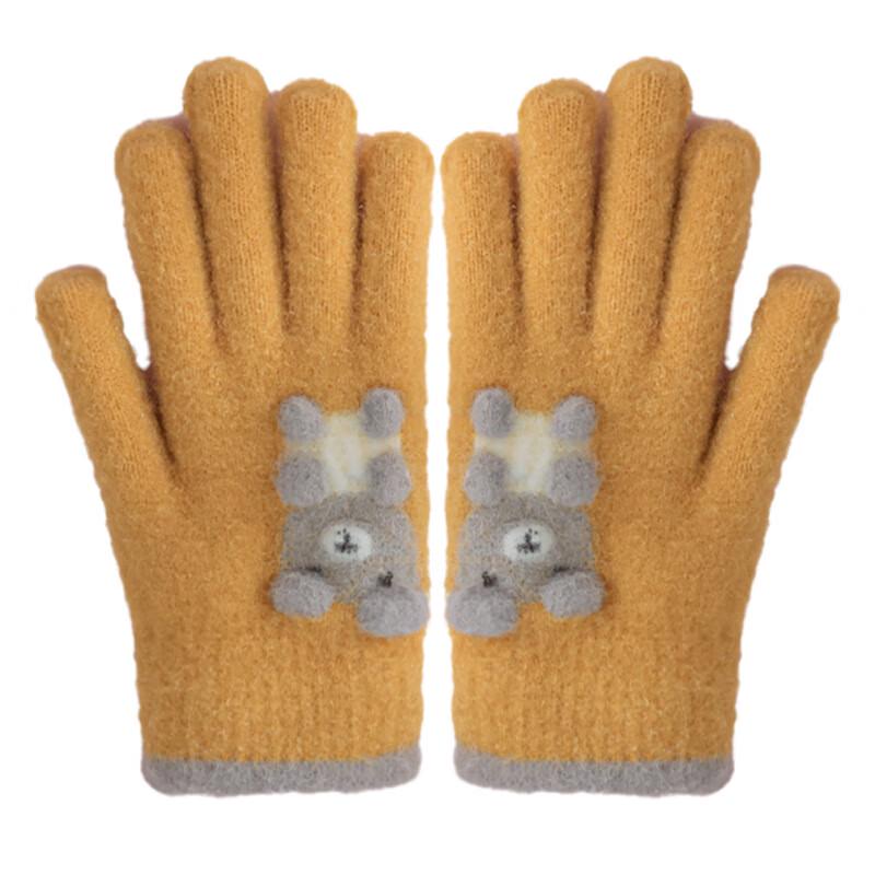 Children s Cute Bear Flip-Top Knit Gloves