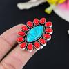 Santa Rosa Turquoise, Coral 925 Sterling Silver Jewelry Ring Size 9 KG-137