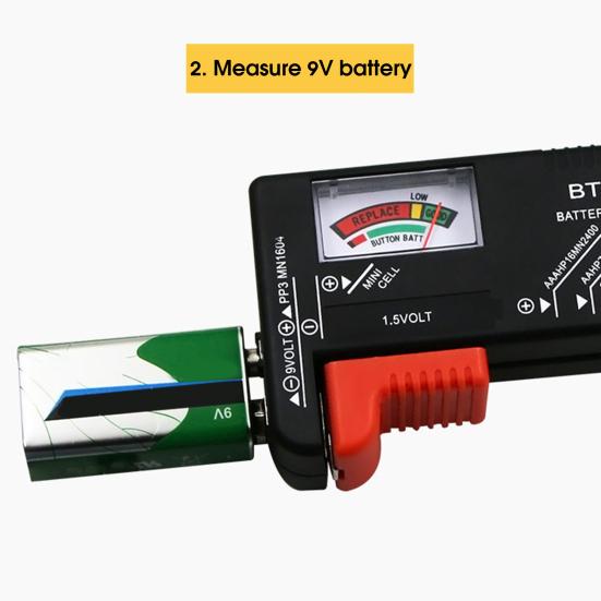 BT-168 Small Battery Tester Professional Simple Use No Battery Required High Precision Battery Checker for 1.5V 9V Button Cell Battery