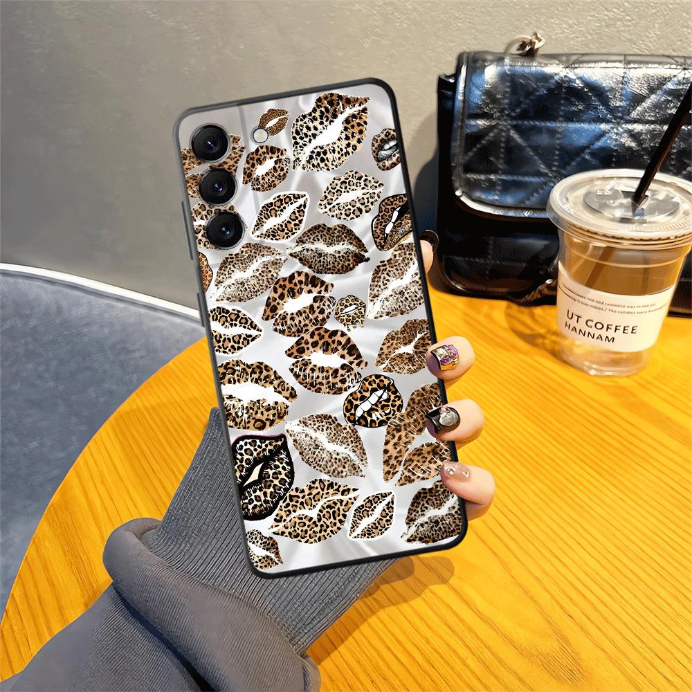 Leopard Print Lip Print Art Case for Samsung Galaxy A25 A16 A37 A23 A52 A36 A57 A15 A73 A51 A05 A06 A53 A17 A55 Phone Cover A12