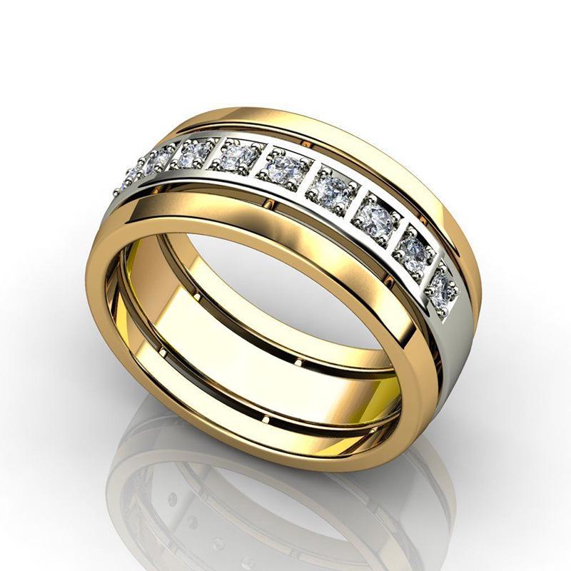 Cao Shi Trendy Unisex Two-Tone Rings - European & American Minimalist Couple Style