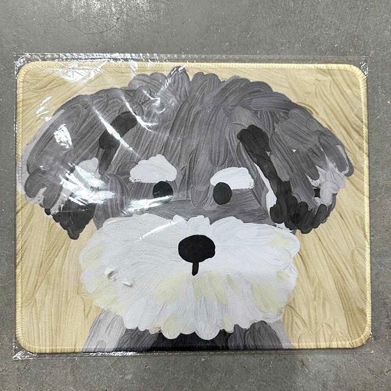 

Милый коврик для мыши с щенком, нескользящий, из натуральной резины, с прошитым краем, коврик для мыши с мультяшным псом, для офиса, дома, ноутбука, компьютера, портативный, маленький