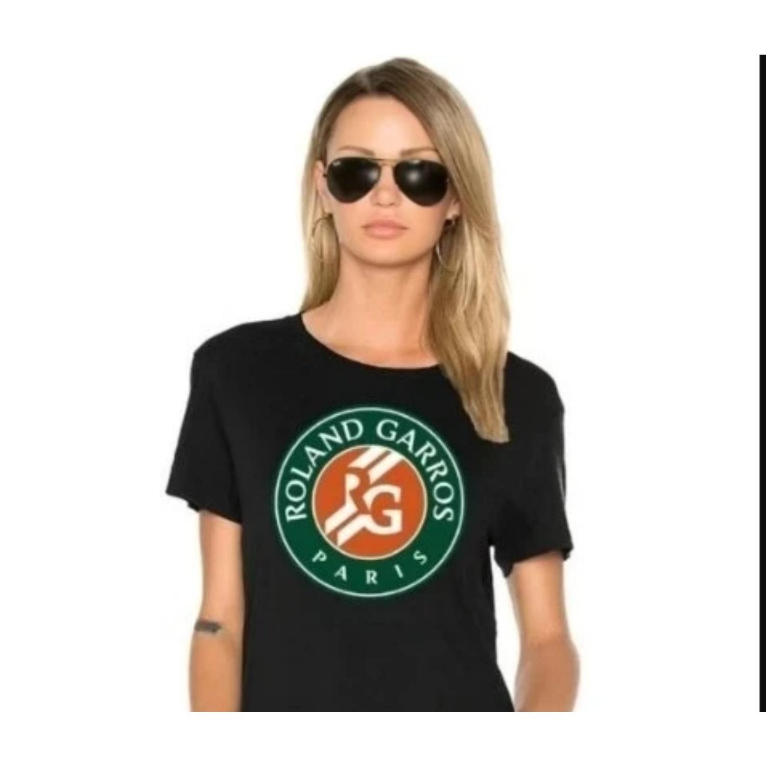 

2025 YvonneArt Women Tennis T-Shirt 1pc Cotton Crew Neck Short Sleeve Breathable Regular Fit Roland Garros Paris Oversize Tees S чёрный