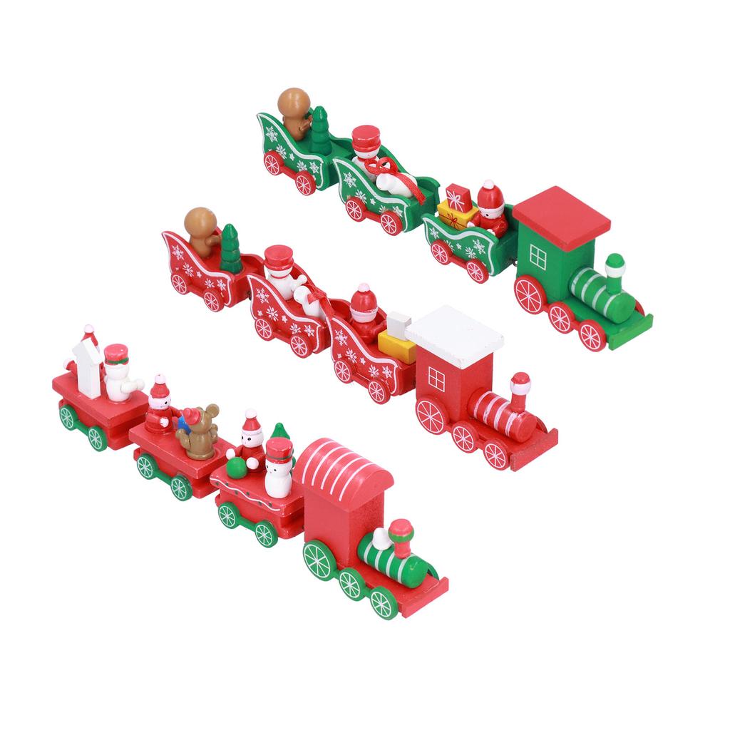 Christmas Train Toys Set Miniature Color Cartoon Christmas Train Model for Kids Boys Girls