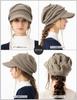 Wrinkle Knit Newsboy Cap with Plus Sizes for Women and Warm and Comfortable with Earmuffs One Heather Loo&c Brim, Men, (JP, Alphabet, Size, Black)