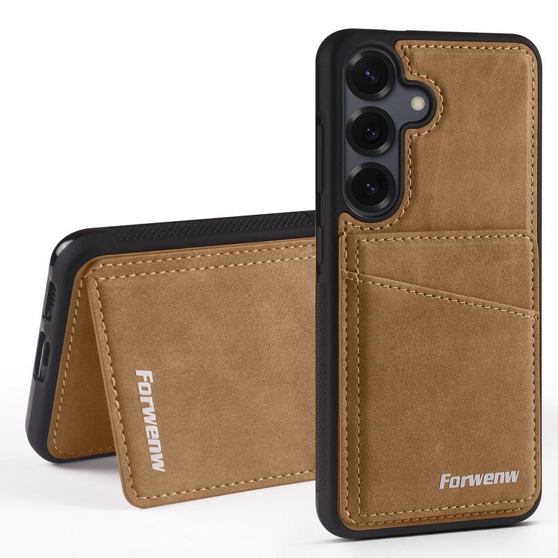 Luxury Back Leather Card Slots Stand Cover Case For Samsung S26 Ultra S25 Edge S24 S23 S22 Plus S21 FE A15 A16 A17 A34 A35 A36 A37 A54 A55 A56 A57 5G