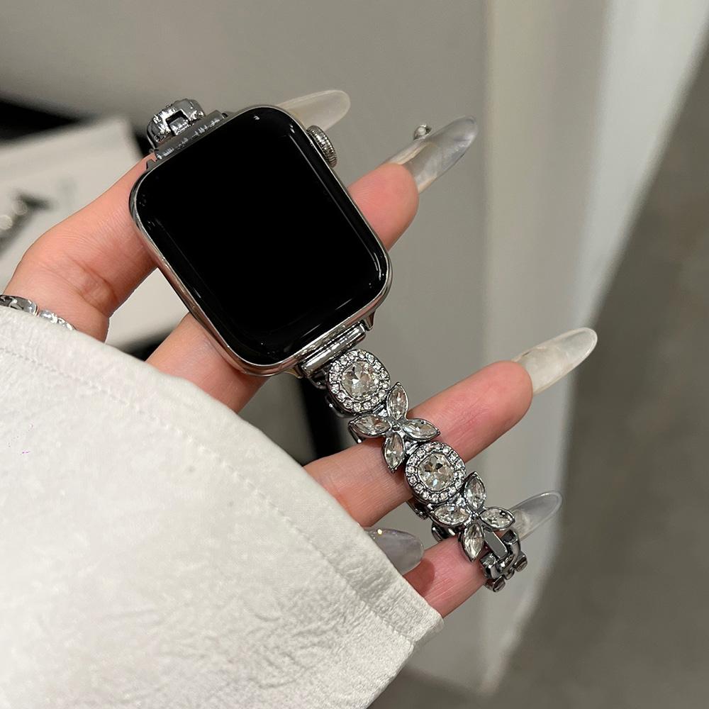For Apple Watch Series 10 42mm/9 8 7 41mm/SE (2023) SE (2022) SE 6 5 4 40mm/3 2 1 38mm Band Zircon Gems Bracelet